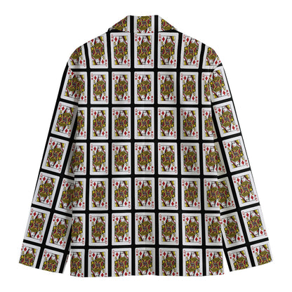 Queen Of Diamonds Pattern Print Men's Cotton Blazer