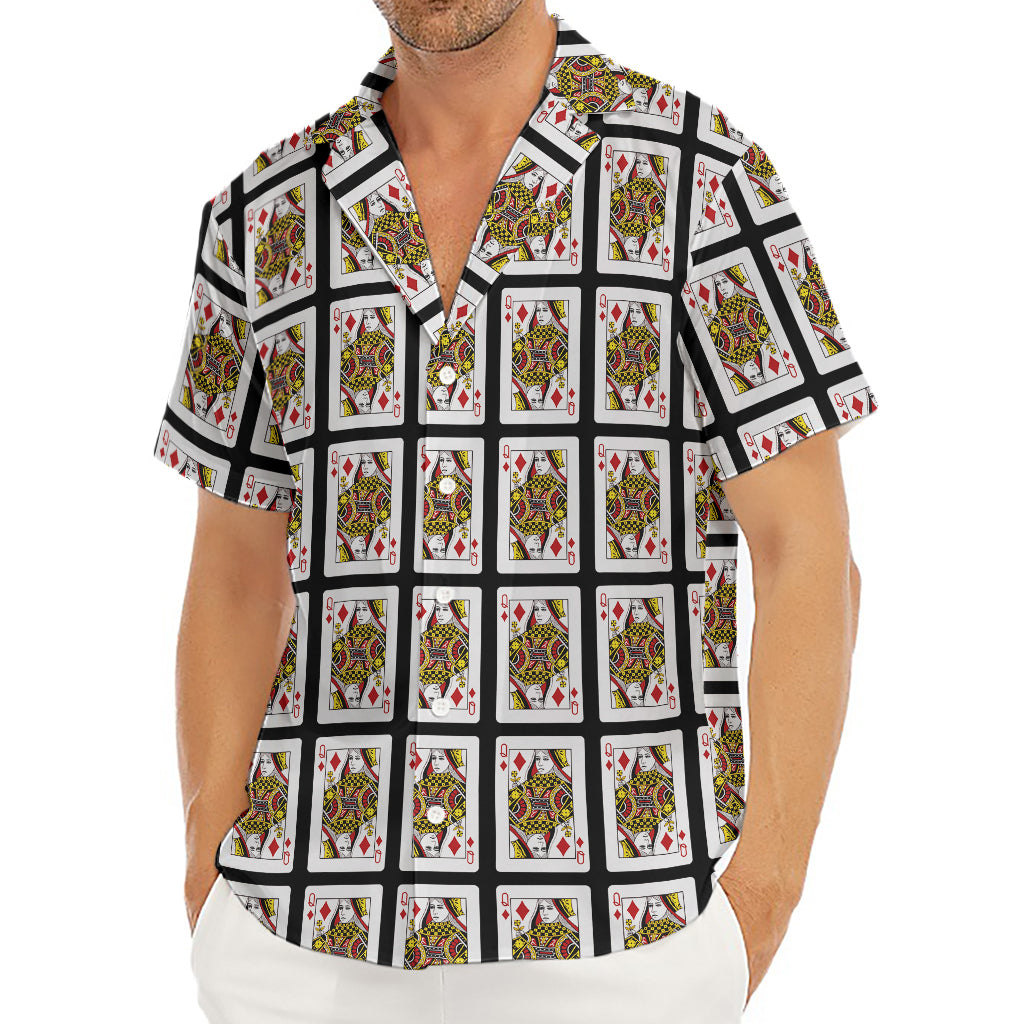 Queen Of Diamonds Pattern Print Men's Deep V-Neck Shirt