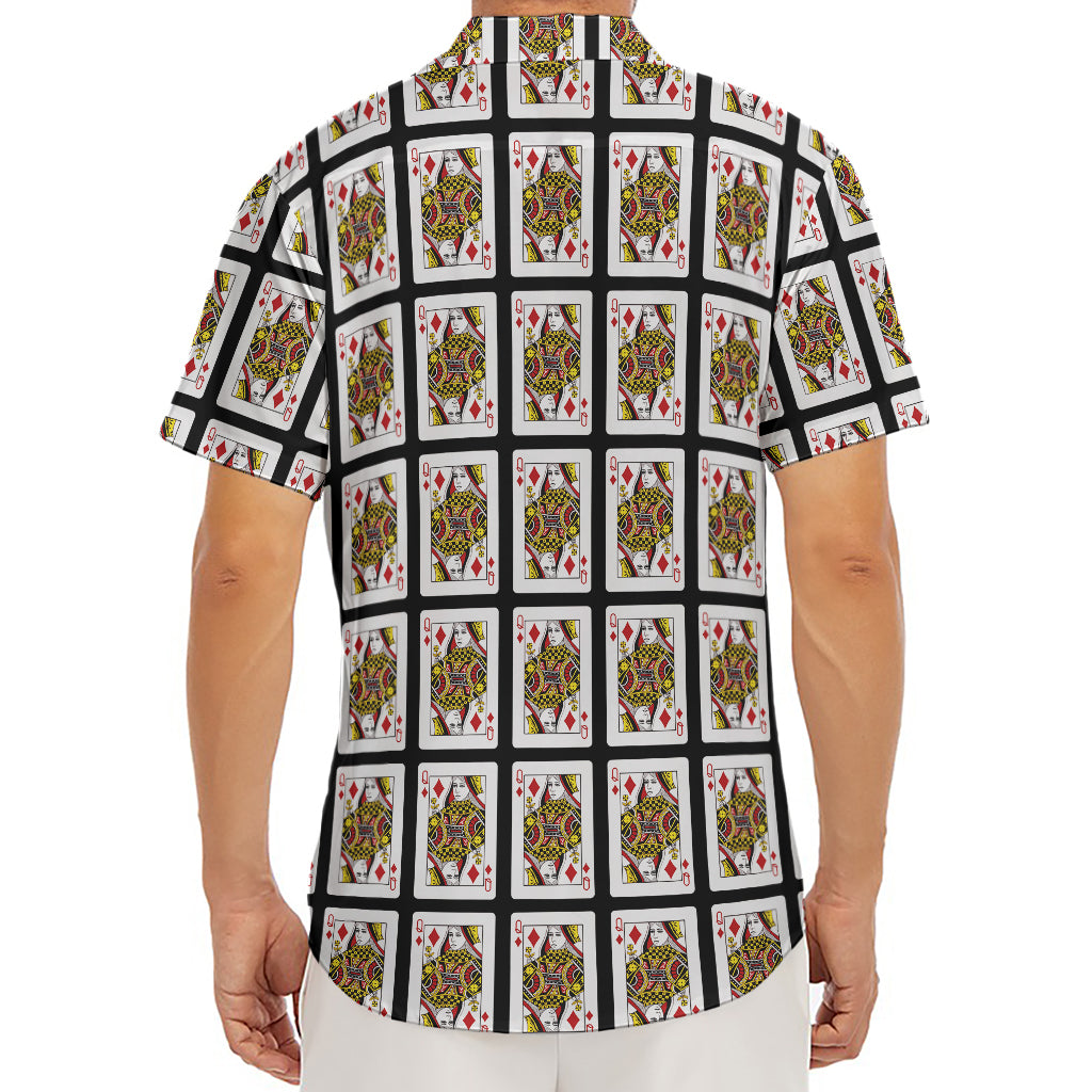 Queen Of Diamonds Pattern Print Men's Deep V-Neck Shirt