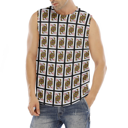 Queen Of Diamonds Pattern Print Men's Fitness Tank Top
