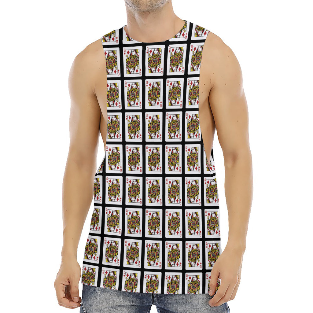 Queen Of Diamonds Pattern Print Men's Muscle Tank Top