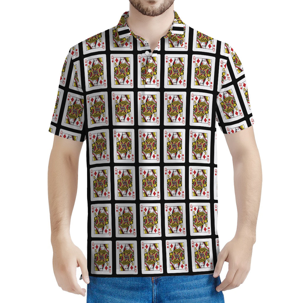 Queen Of Diamonds Pattern Print Men's Polo Shirt