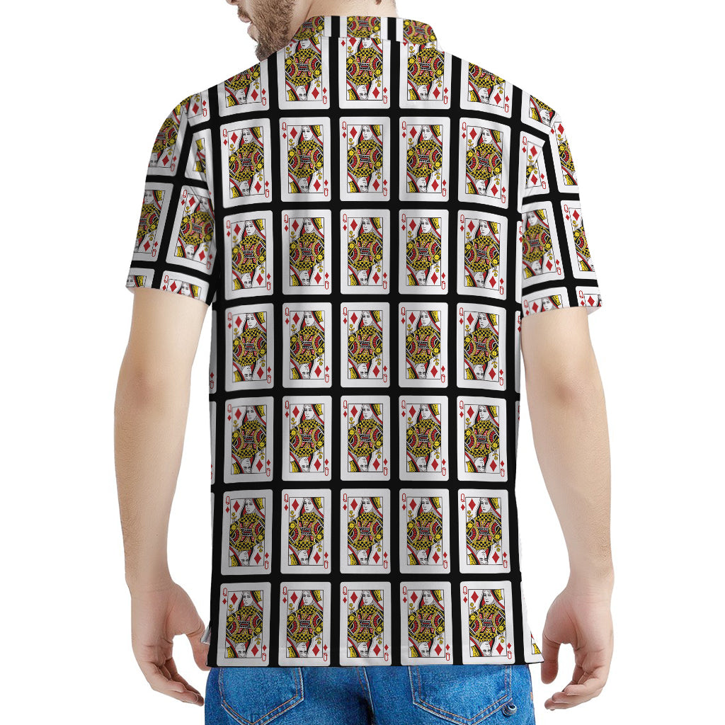 Queen Of Diamonds Pattern Print Men's Polo Shirt