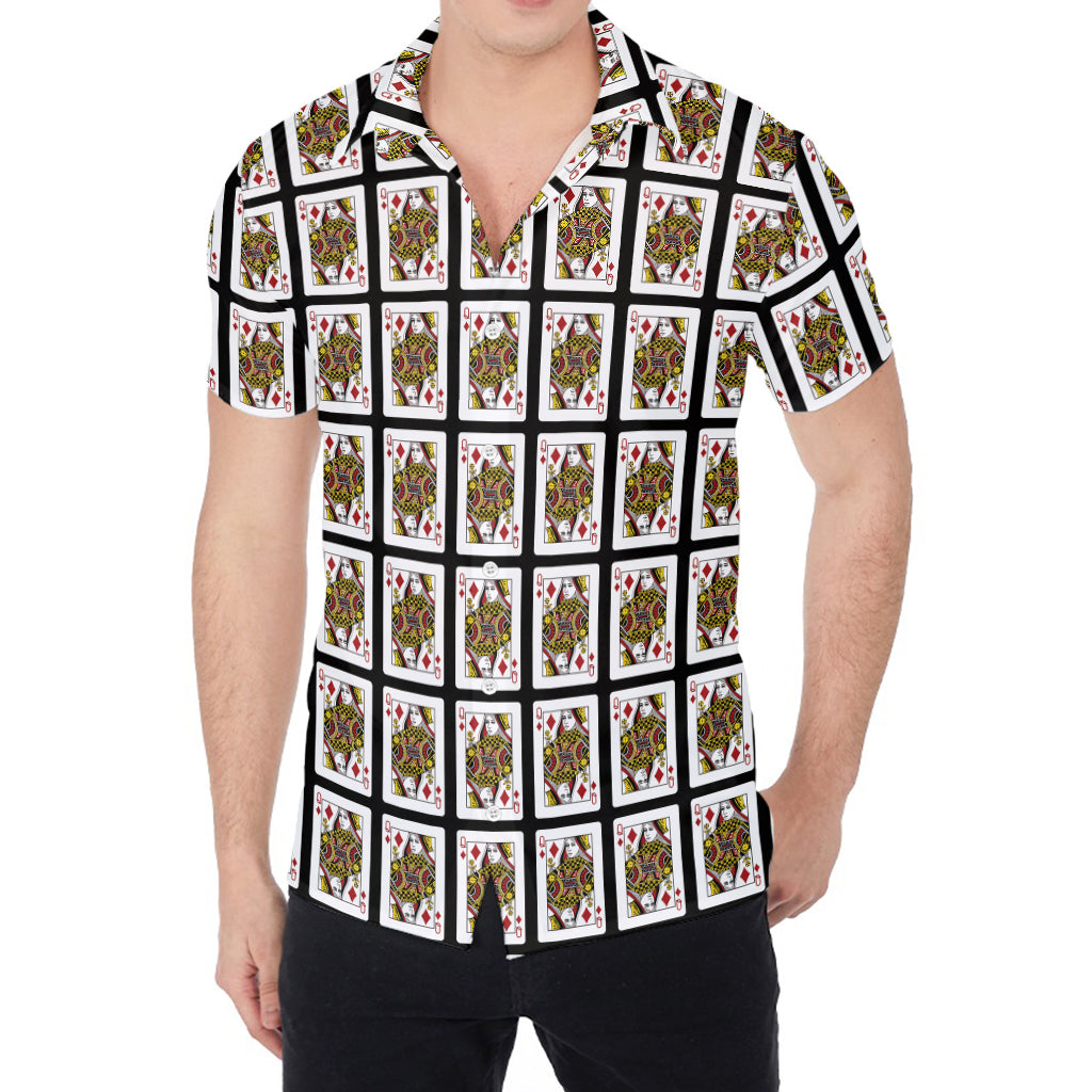 Queen Of Diamonds Pattern Print Men's Shirt