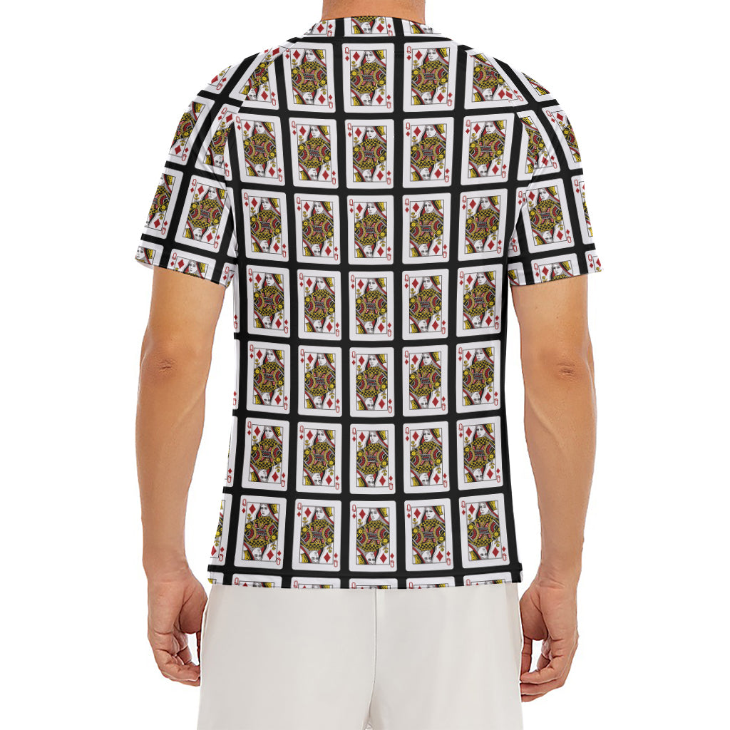 Queen Of Diamonds Pattern Print Men's Short Sleeve Rash Guard