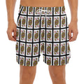 Queen Of Diamonds Pattern Print Men's Split Running Shorts