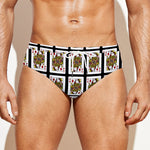 Queen Of Diamonds Pattern Print Men's Swim Briefs