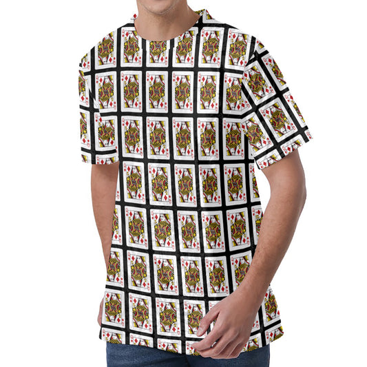 Queen Of Diamonds Pattern Print Men's Velvet T-Shirt