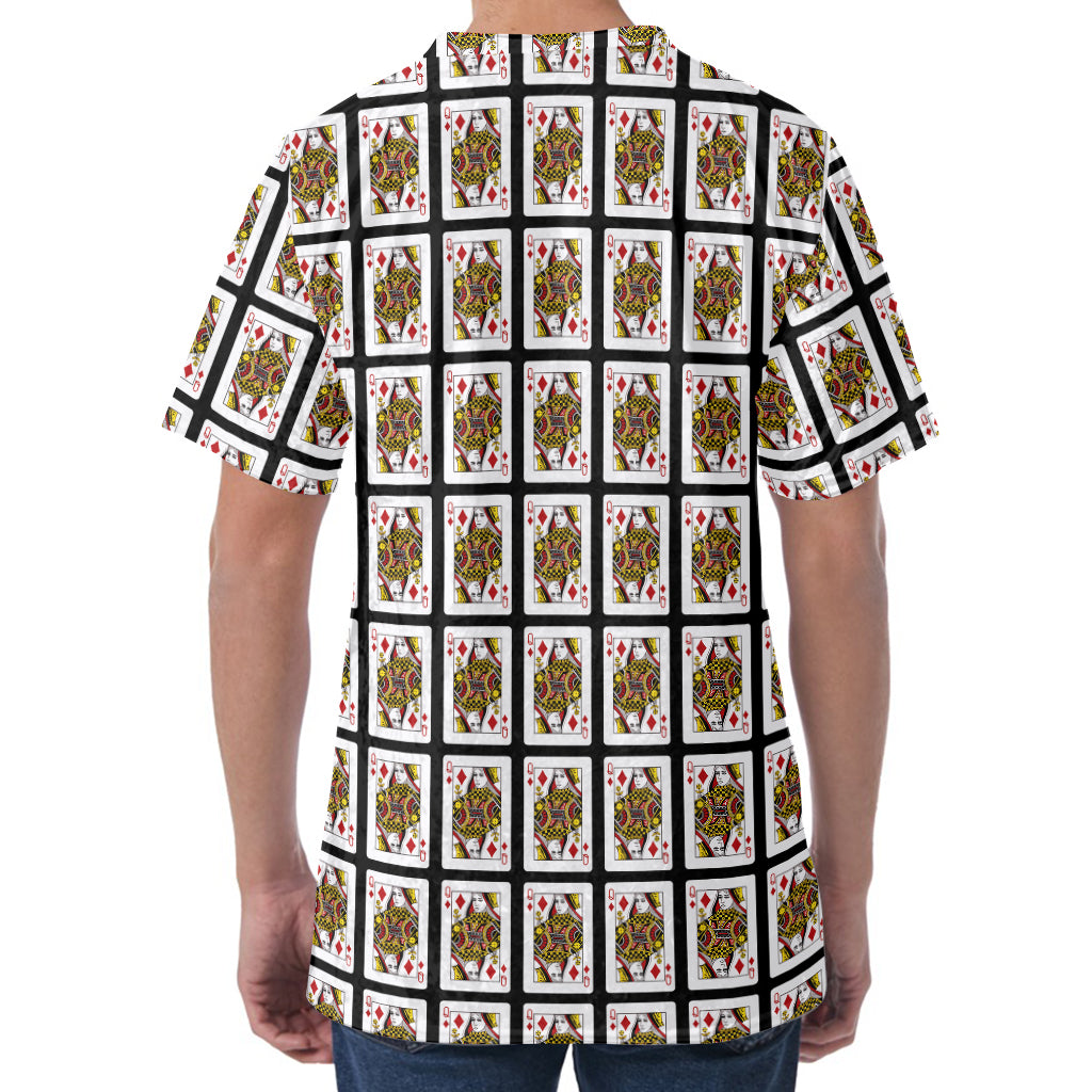 Queen Of Diamonds Pattern Print Men's Velvet T-Shirt