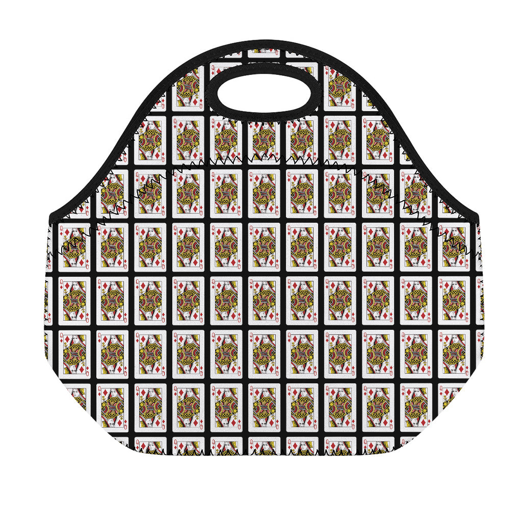 Queen Of Diamonds Pattern Print Neoprene Lunch Bag