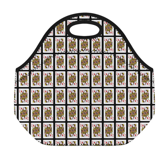 Queen Of Diamonds Pattern Print Neoprene Lunch Bag