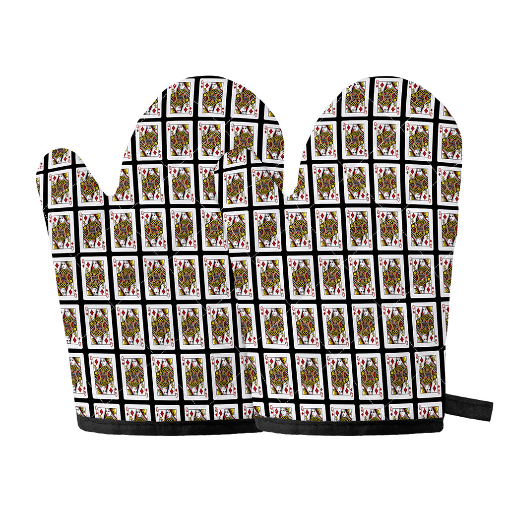 Queen Of Diamonds Pattern Print Oven Mitts