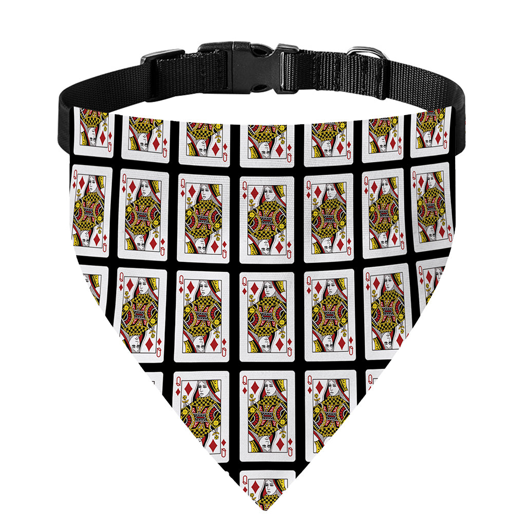 Queen Of Diamonds Pattern Print Over The Collar Dog Bandana