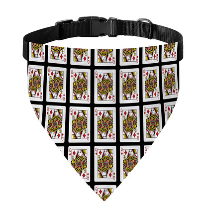 Queen Of Diamonds Pattern Print Over The Collar Dog Bandana