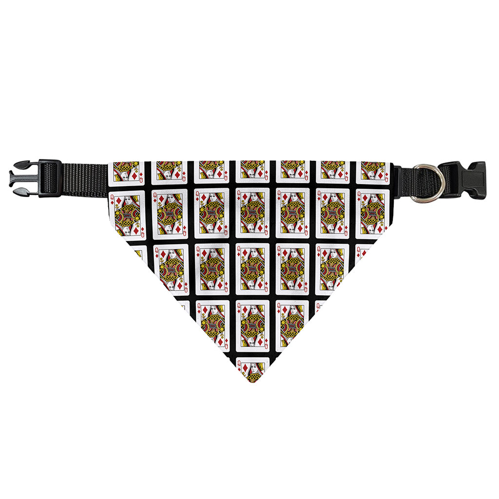Queen Of Diamonds Pattern Print Over The Collar Dog Bandana