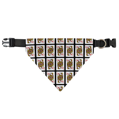 Queen Of Diamonds Pattern Print Over The Collar Dog Bandana