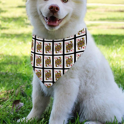Queen Of Diamonds Pattern Print Over The Collar Dog Bandana