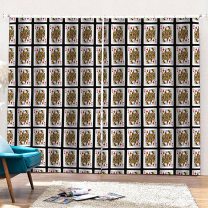 Queen Of Diamonds Pattern Print Pencil Pleat Curtains