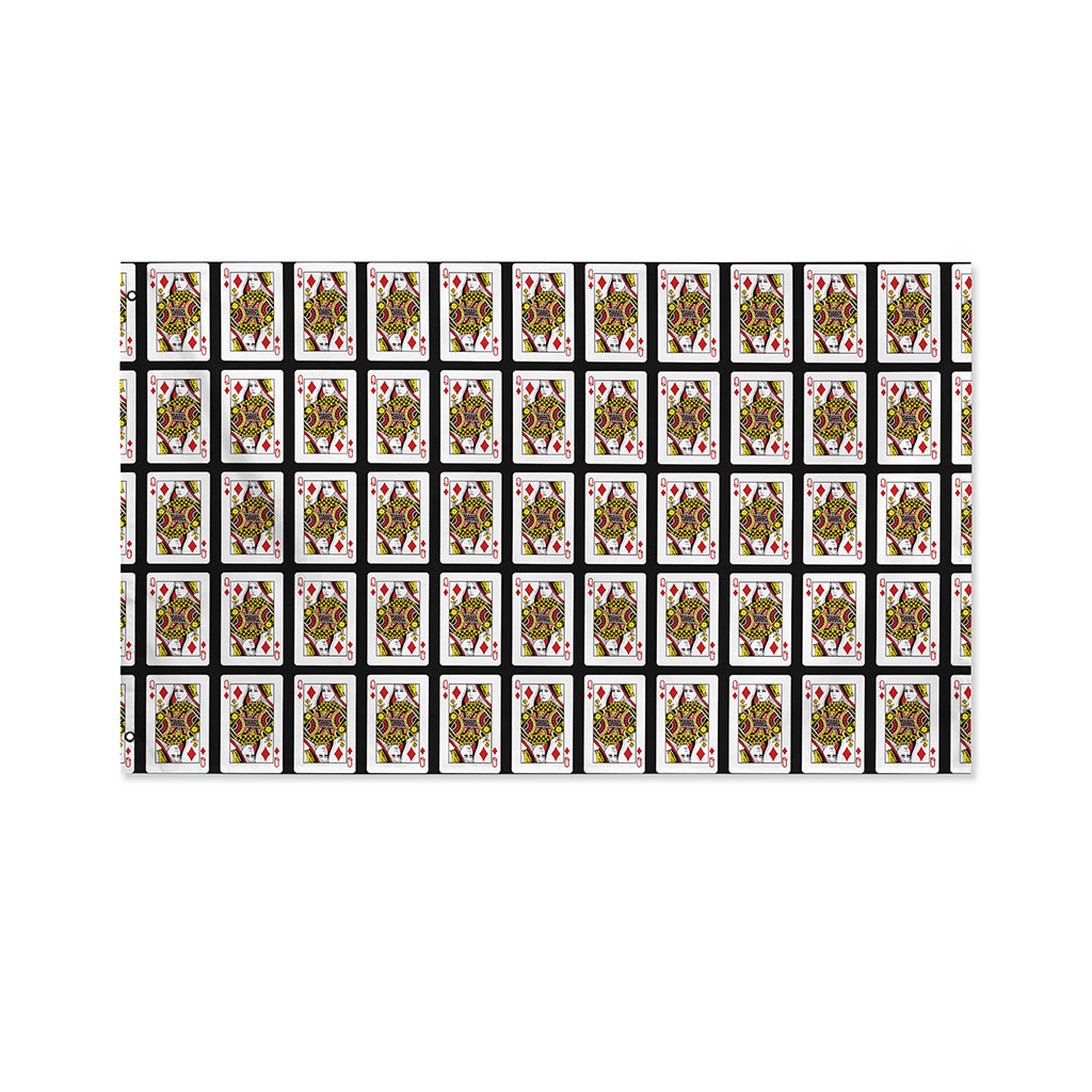 Queen Of Diamonds Pattern Print Polyester Flag