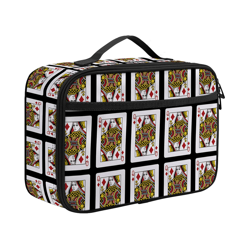 Queen Of Diamonds Pattern Print Portable Lunch Bag