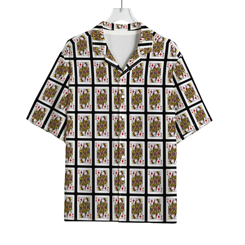 Queen Of Diamonds Pattern Print Rayon Hawaiian Shirt