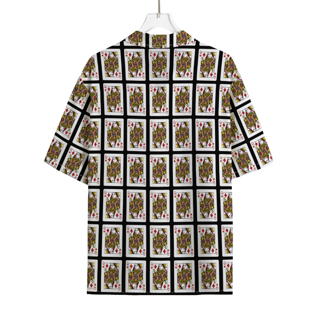 Queen Of Diamonds Pattern Print Rayon Hawaiian Shirt