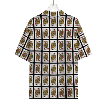 Queen Of Diamonds Pattern Print Rayon Hawaiian Shirt