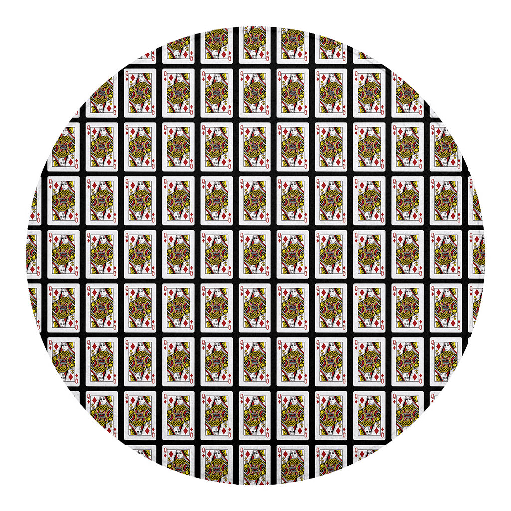 Queen Of Diamonds Pattern Print Round Blanket