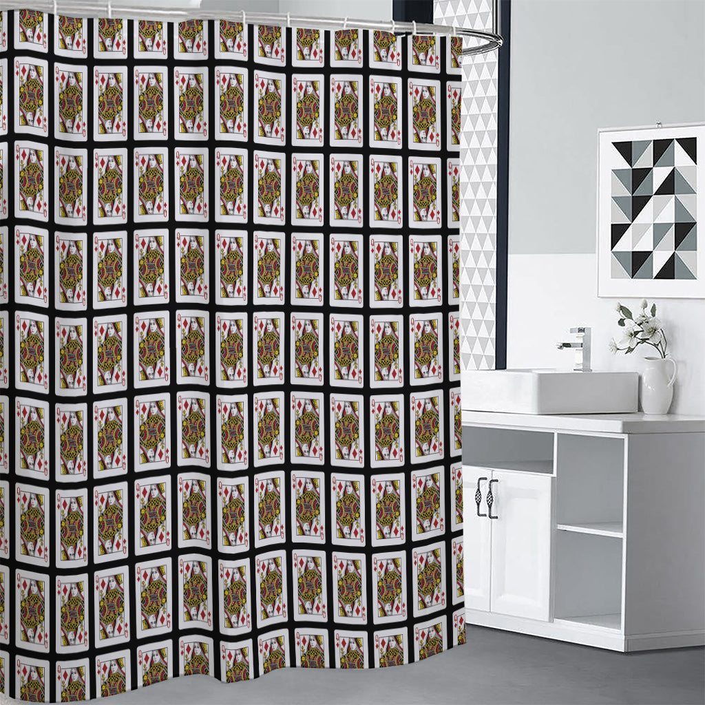 Queen Of Diamonds Pattern Print Shower Curtain