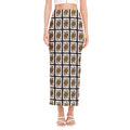Queen Of Diamonds Pattern Print Side Slit Maxi Skirt