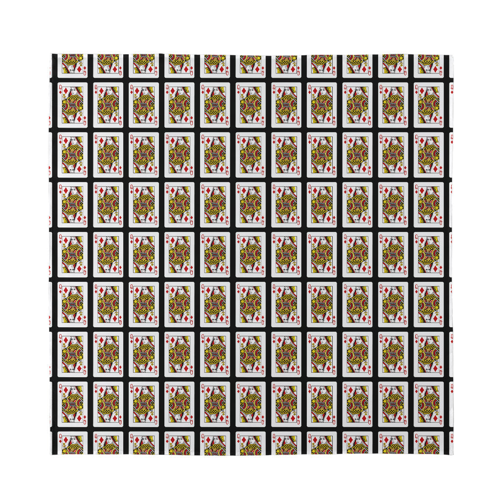 Queen Of Diamonds Pattern Print Silk Bandana