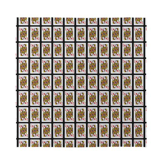 Queen Of Diamonds Pattern Print Silk Bandana