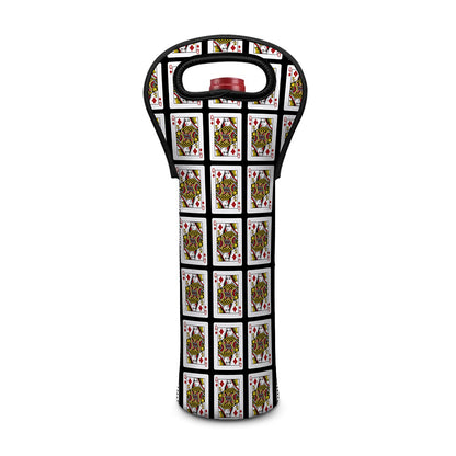 Queen Of Diamonds Pattern Print Single Neoprene Wine Tote
