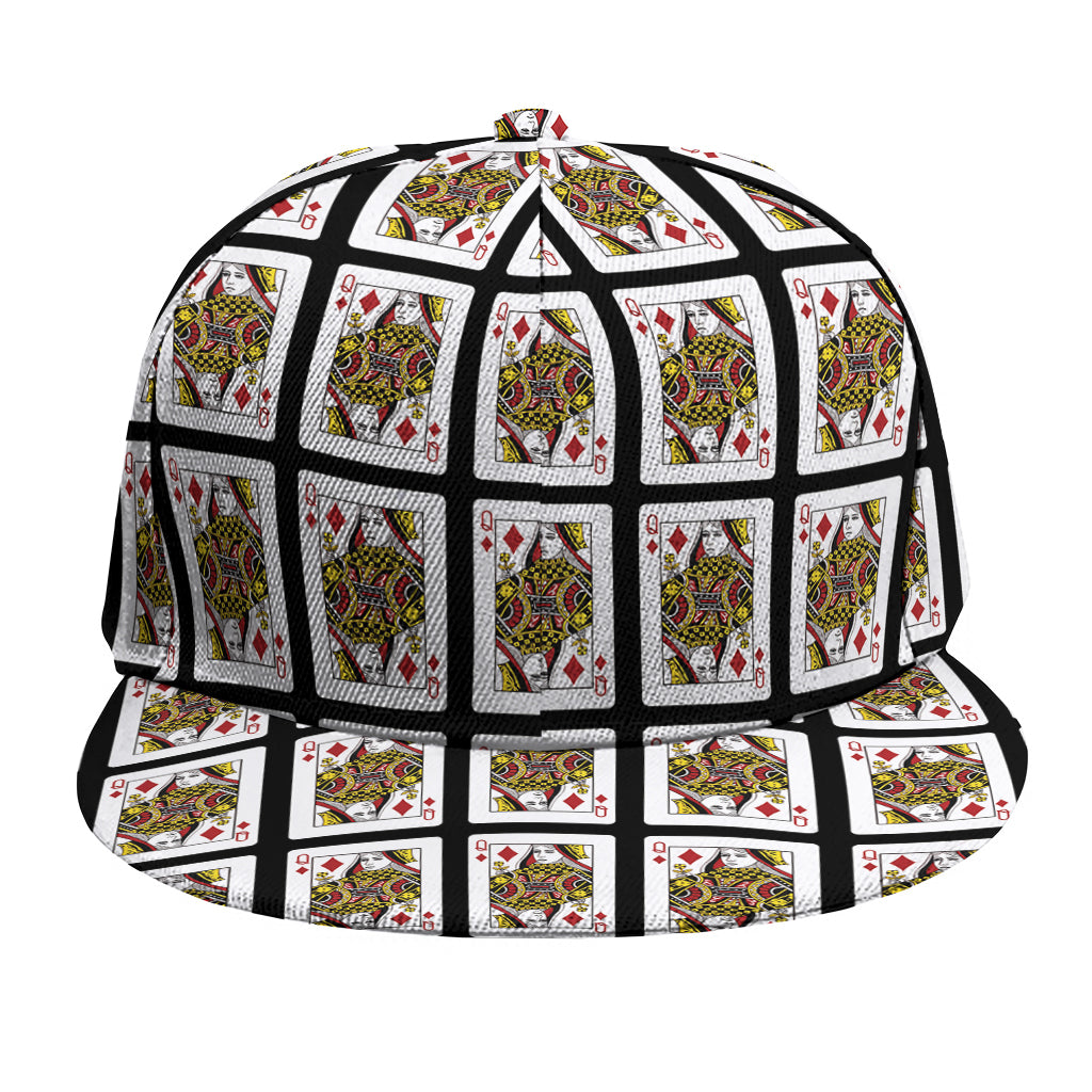 Queen Of Diamonds Pattern Print Snapback Cap