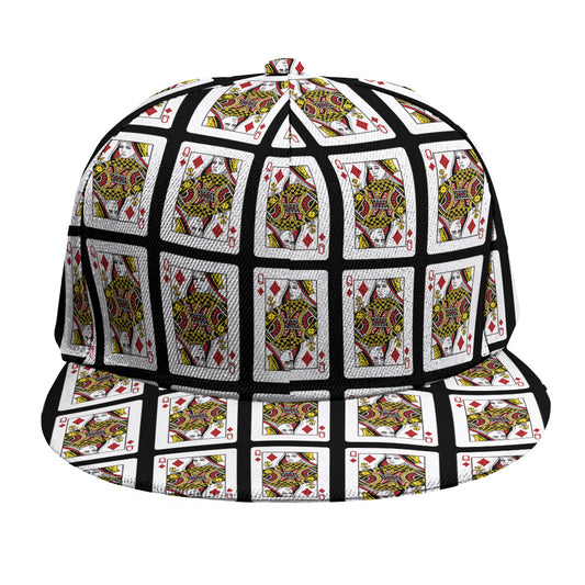 Queen Of Diamonds Pattern Print Snapback Cap