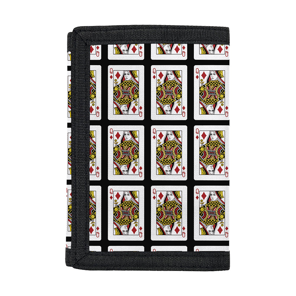 Queen Of Diamonds Pattern Print Trifold Wallet