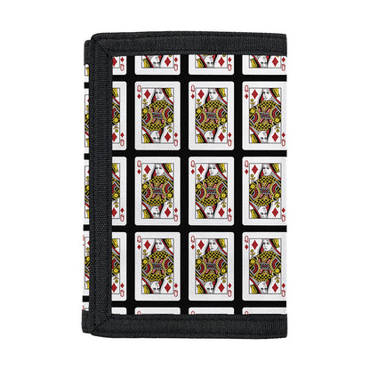 Queen Of Diamonds Pattern Print Trifold Wallet