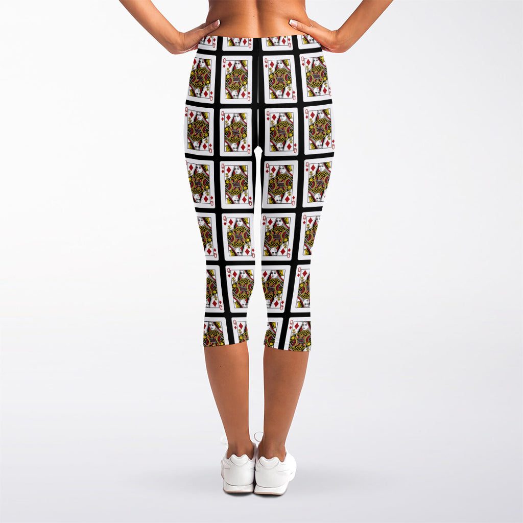 Queen Of Diamonds Pattern Print Women's Capri Leggings