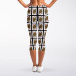 Queen Of Diamonds Pattern Print Women's Capri Leggings
