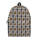 Queen Of Diamonds Playing Card Pattern Print Backpack