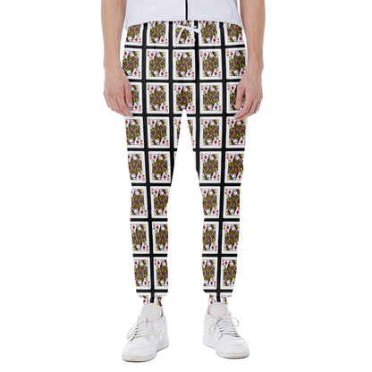 Queen Of Diamonds Playing Card Pattern Print Scuba Joggers