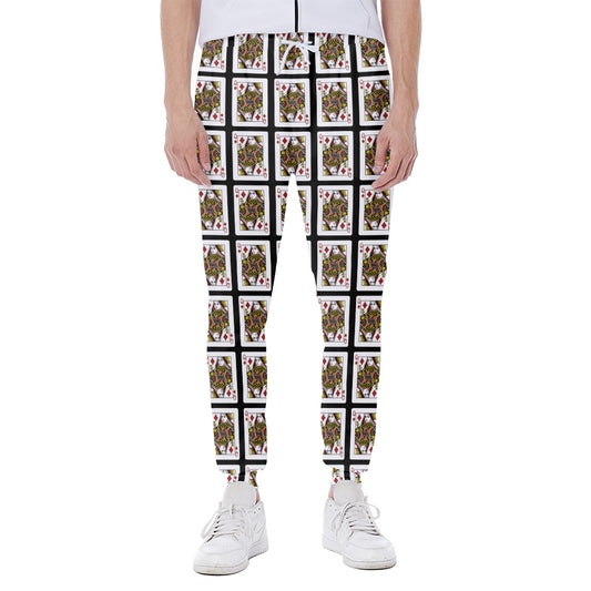 Queen Of Diamonds Playing Card Pattern Print Scuba Joggers