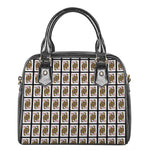 Queen Of Diamonds Playing Card Pattern Print Shoulder Handbag