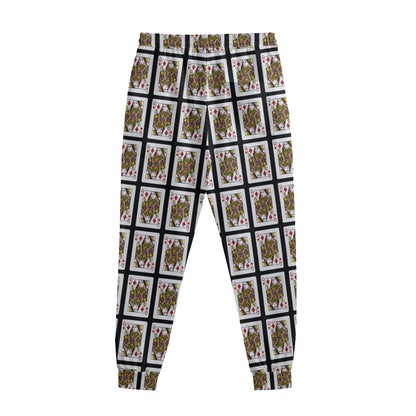 Queen Of Diamonds Playing Card Pattern Print Sweatpants