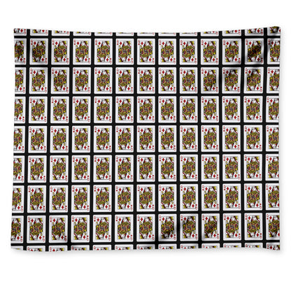 Queen Of Diamonds Playing Card Pattern Print Tapestry