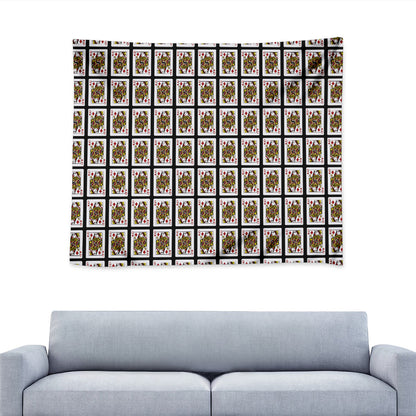 Queen Of Diamonds Playing Card Pattern Print Tapestry