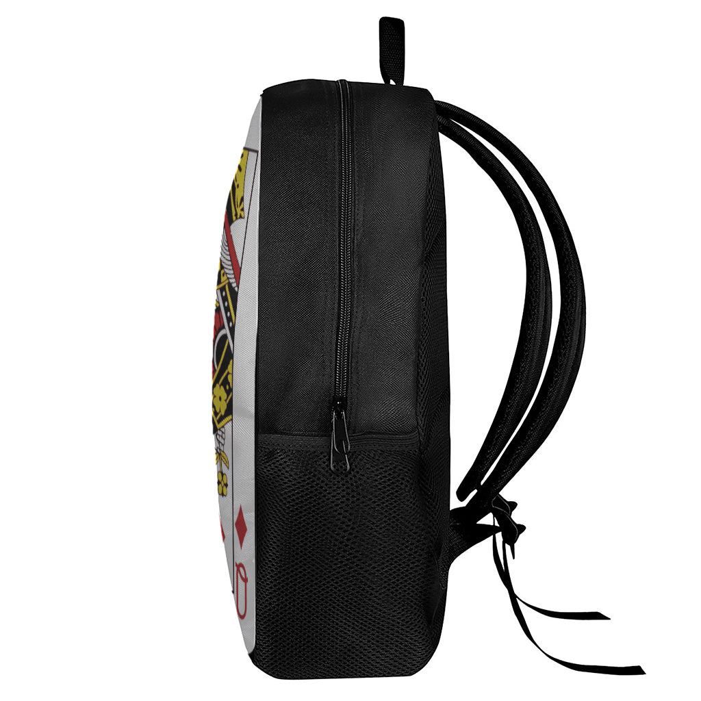 Queen Of Diamonds Playing Card Print 17 Inch Backpack