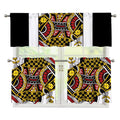Queen Of Diamonds Playing Card Print 3 Piece Kitchen Curtains