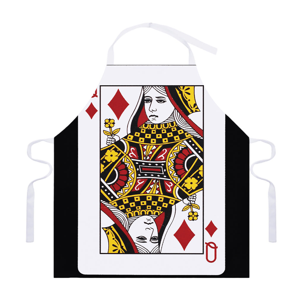 Queen Of Diamonds Playing Card Print Adjustable Apron