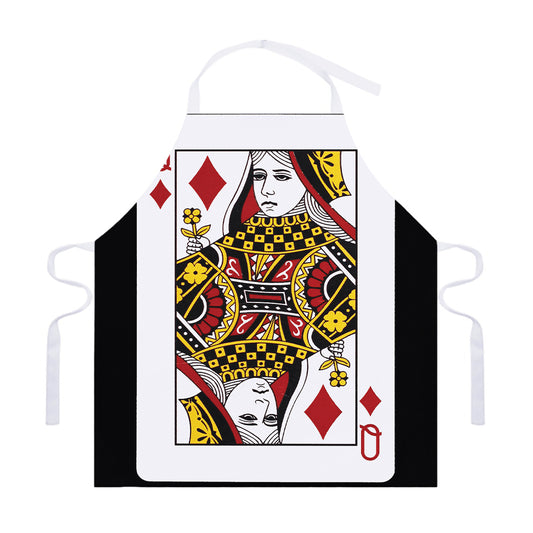 Queen Of Diamonds Playing Card Print Adjustable Apron